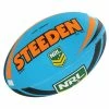 Steeden NRL Neon Supporter Ball - Blue/Orange -Size 5 -Steeden Shop 19352 BLO 5