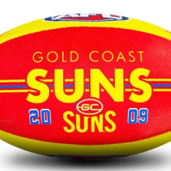 Sherrin AFL Team Ball - Gold Coast Suns - Size 5 -Steeden Shop 4310 GOL 2