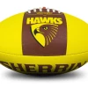 Sherrin AFL Team Ball - Hawthorn - Size 5 -Steeden Shop 4310 HAW