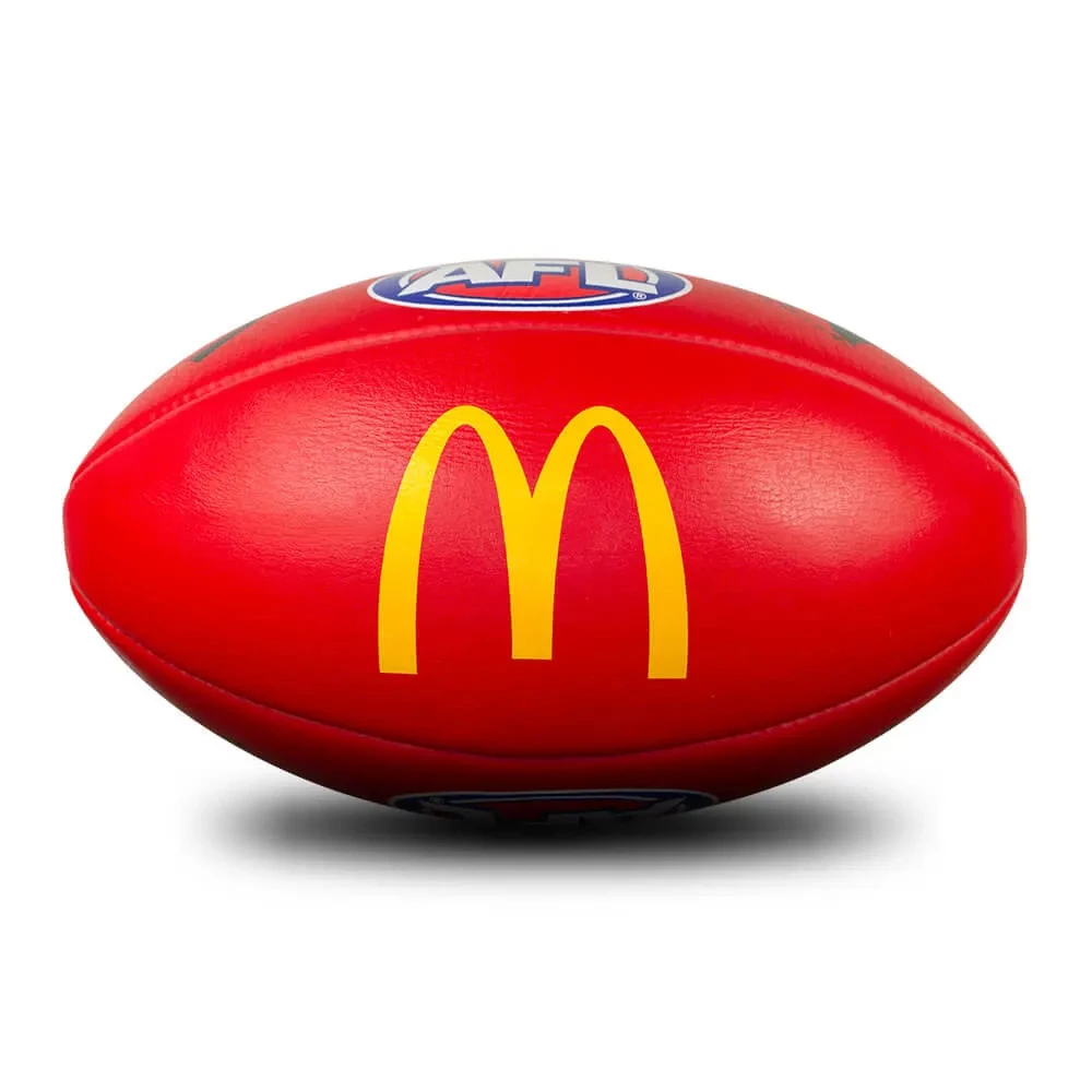 Sherrin Leather AFL Replica Game Ball - Red- Size 5 McDonalds 4 Sherrin Leather AFL Replica Game Ball - Red- Size 5 McDonalds - Image 2
