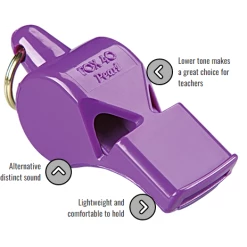 FOX 40 Pearl Whistle With Breakaway Lanyard - Black -Steeden Shop 9701 0008 3