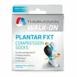 Thermoskin Walk-On Plantar FXT Compression Ankle Socks White