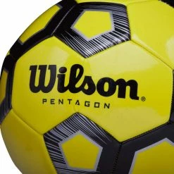Wilson Pentagon Soccer Ball - Yellow/Black Size 5 -Steeden Shop WTE8543XB05 2
